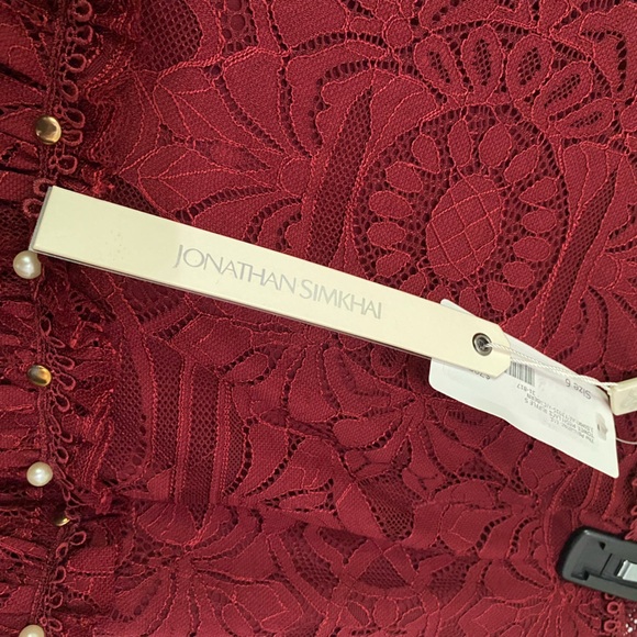 NWT JONATHON SIMKHAI Pearl lace Western Skirt Cabernet RUNWAY Coastal Cowgirl 6 - Picture 9 of 13